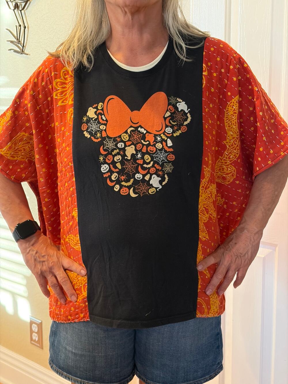 Mickey Disney Halloween Kantha Tunic Top Shirt OS Boho